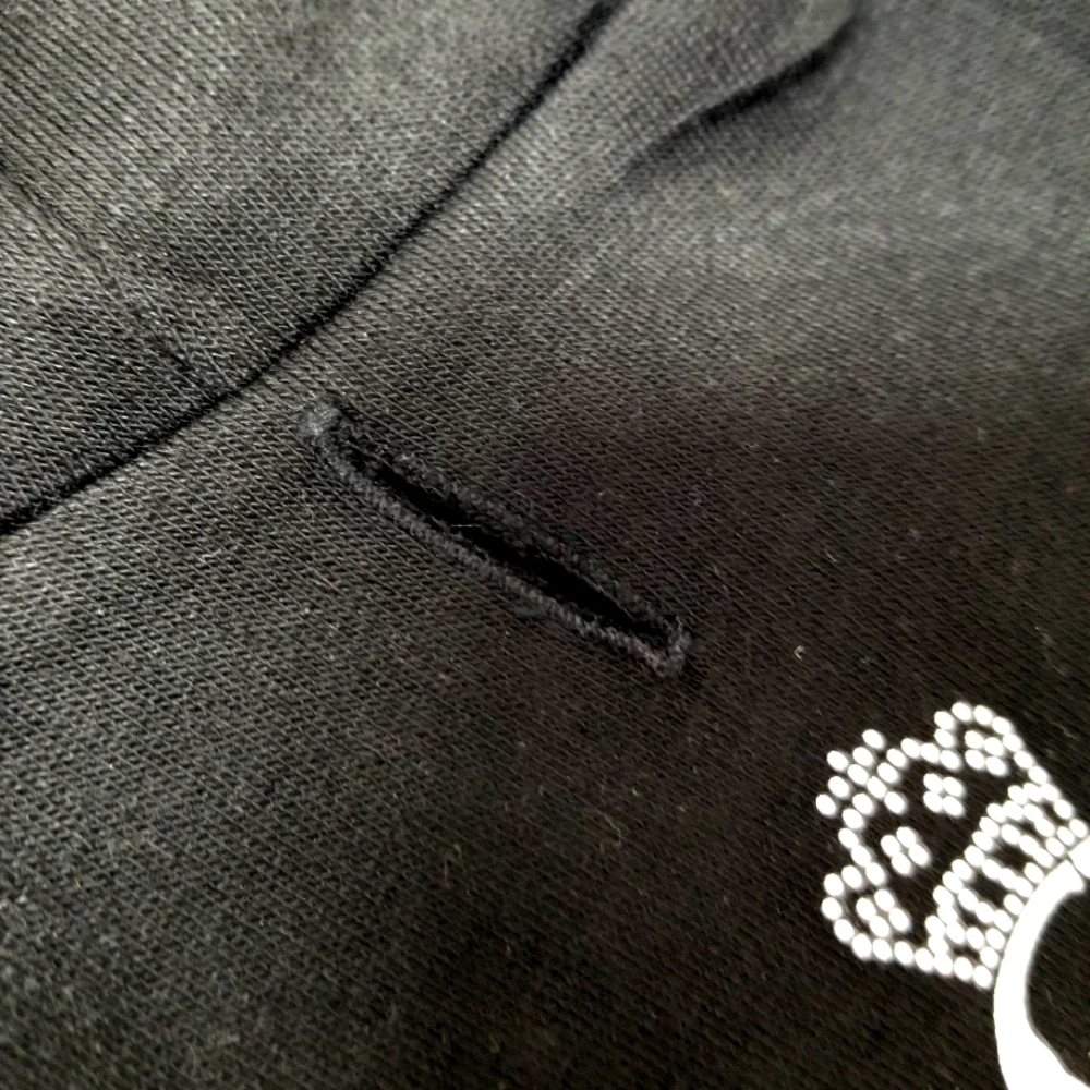 Crowned Crossbone & Rose Black & Silver Dog Hoodie Pet Sweatshirt Sz S